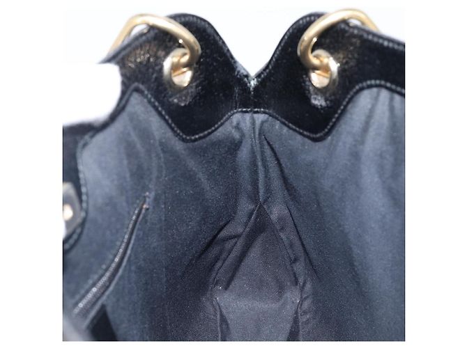 Borsa Tote GUCCI GG Canvas Nero e Oro 121023 Auth 202293A - vista 18