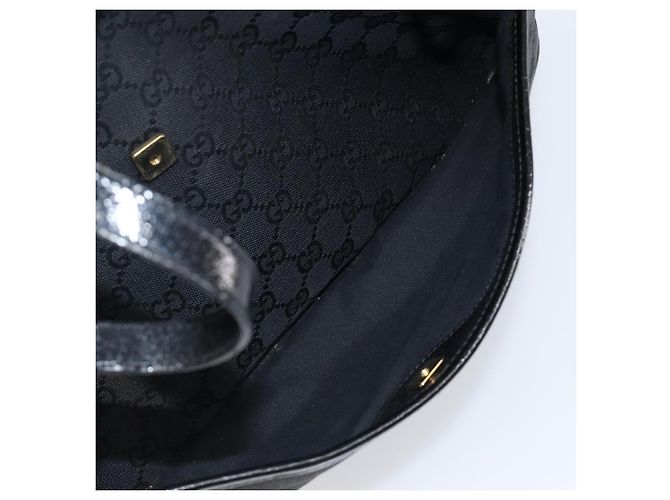Borsa Tote GUCCI GG Canvas Nero e Oro 121023 Auth 202293A - vista 22