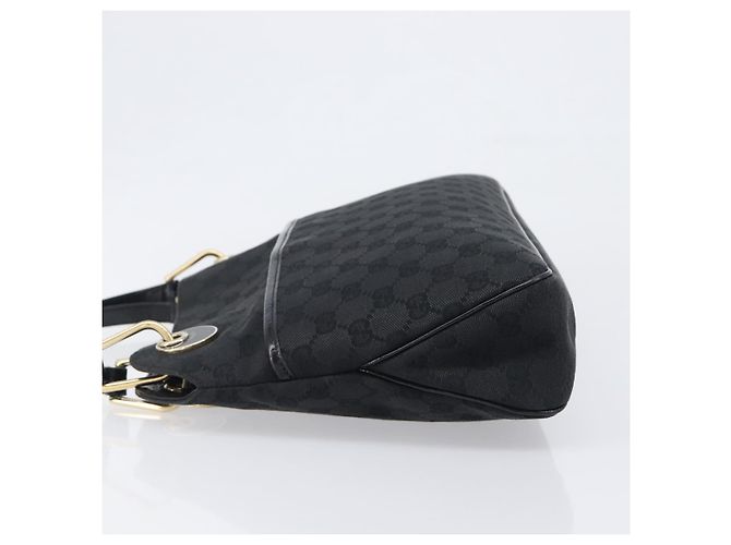 Borsa Tote GUCCI GG Canvas Nero e Oro 121023 Auth 202293A - vista 4