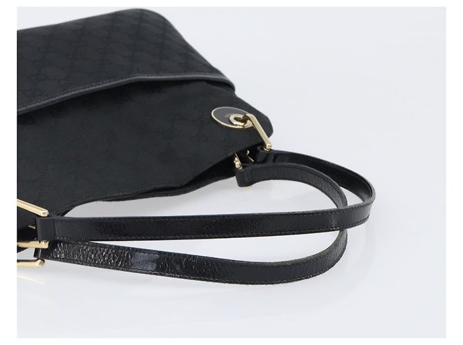 Borsa Tote GUCCI GG Canvas Nero e Oro 121023 Auth 202293A - vista 7