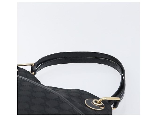 Borsa Tote GUCCI GG Canvas Nero e Oro 121023 Auth 202293A - vista 8