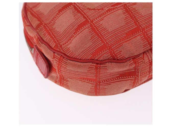 CHANEL New Travel Line Pouch Canvas Red Silver CC Auth 202970 Argento Rosso - vista 16