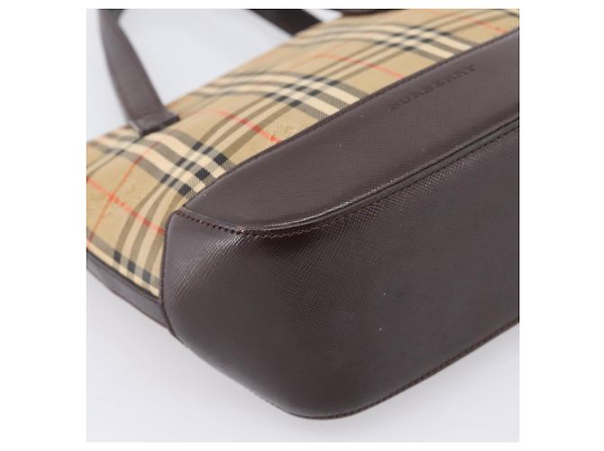 Borsa a mano BURBERRY Nova Check Canvas Beige Gold Auth 202661 D'oro - vista 15