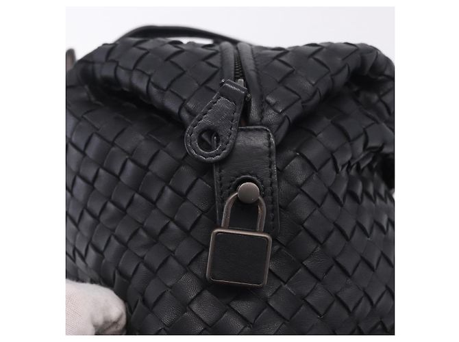 Borsa BOTTEGA VENETA INTRECCIATO in pelle nera Auth 200420SAM Nero - vista 17