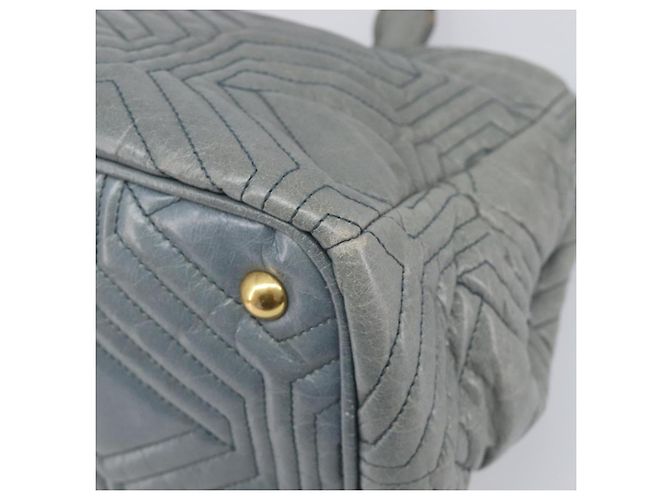 Borsa Miu Miu Vitellolux in pelle 2way Grigio Tono Oro Auth 202588V Marrone - vista 16
