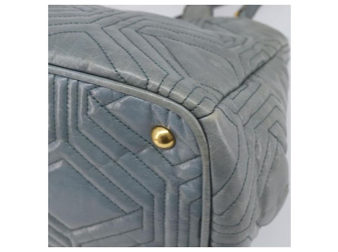 Borsa Miu Miu Vitellolux in pelle 2way Grigio Tono Oro Auth 202588V Marrone - vista 18