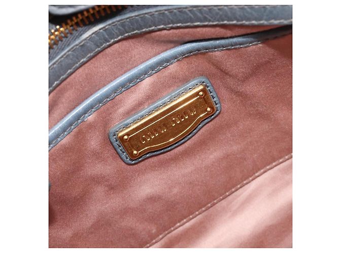 Borsa Miu Miu Vitellolux in pelle 2way Grigio Tono Oro Auth 202588V Marrone - vista 21
