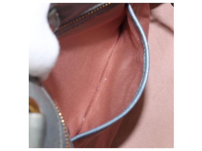 Borsa Miu Miu Vitellolux in pelle 2way Grigio Tono Oro Auth 202588V Marrone - vista 26