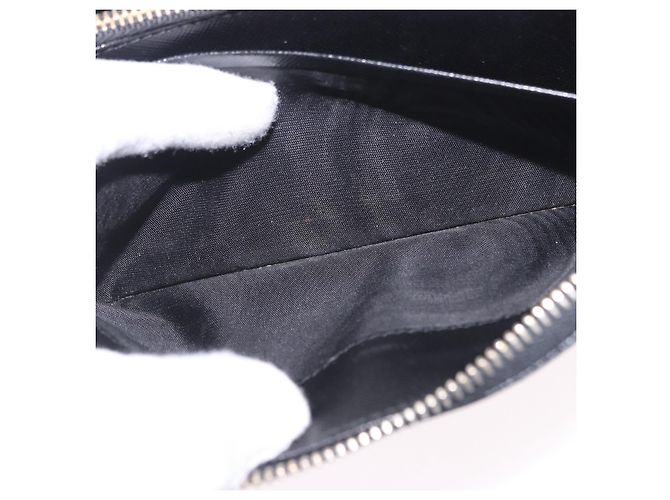 PRADA Lange Geldbörse Saffiano Black Gold Tone Auth 203079 Schwarz - Ansicht 21