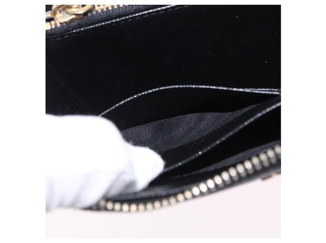 PRADA Lange Geldbörse Saffiano Black Gold Tone Auth 203079 Schwarz - Ansicht 22