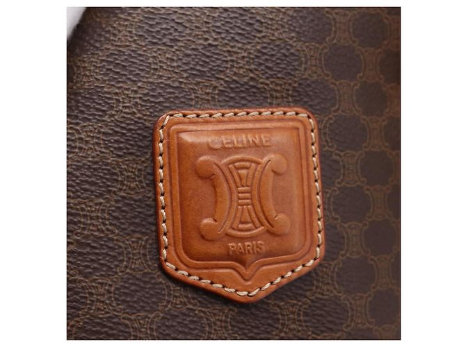 Céline CELINE Macadam Canvas Tote Bag PVC Leder Brown Gold Auth 201267V Braun Golden - Ansicht 23