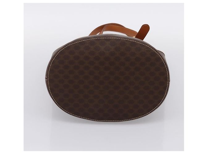 Céline CELINE Macadam Canvas Tote Bag PVC Leder Brown Gold Auth 201267V Braun Golden - Ansicht 5