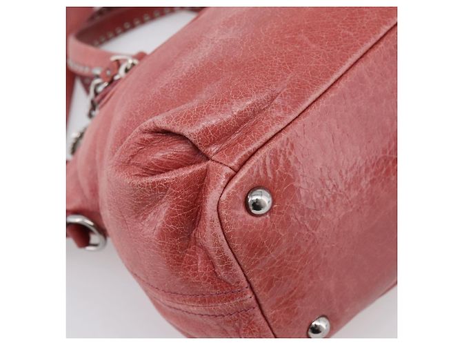 Borsa Miu Miu Vitellolux in pelle 2way Rosa Argento Auth 202584V - vista 16