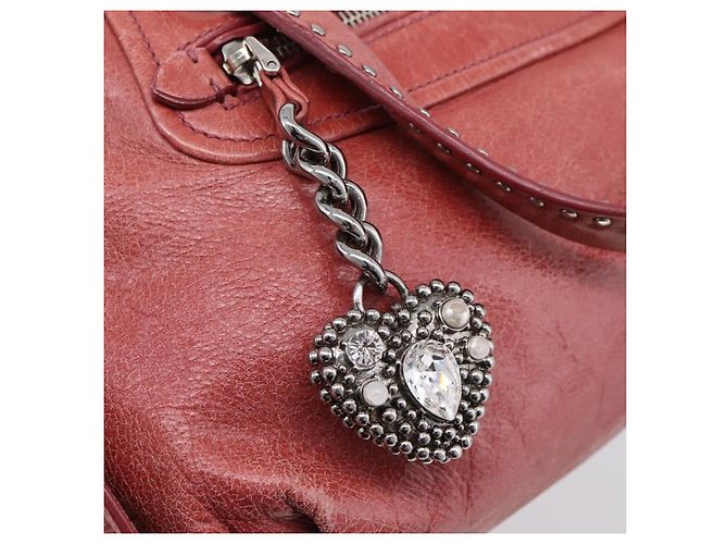 Borsa Miu Miu Vitellolux in pelle 2way Rosa Argento Auth 202584V - vista 20