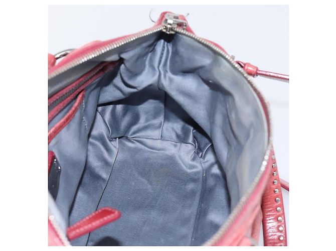 Borsa Miu Miu Vitellolux in pelle 2way Rosa Argento Auth 202584V - vista 22