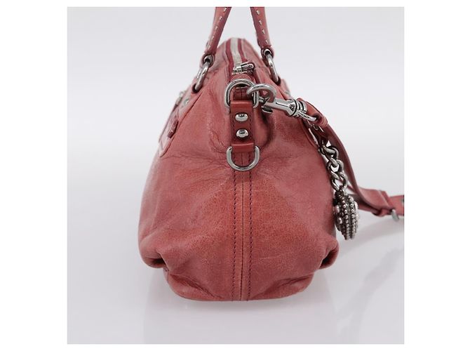 Borsa Miu Miu Vitellolux in pelle 2way Rosa Argento Auth 202584V - vista 3