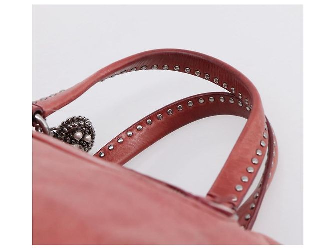Borsa Miu Miu Vitellolux in pelle 2way Rosa Argento Auth 202584V - vista 8