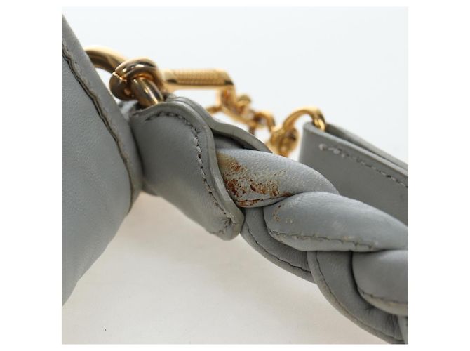 Miu Miu Handtasche Leder 2way Grau Gold Authentisch 196873A Braun Golden - Ansicht 14