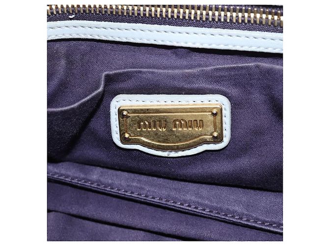 Miu Miu Handtasche Leder 2way Grau Gold Authentisch 196873A Braun Golden - Ansicht 31