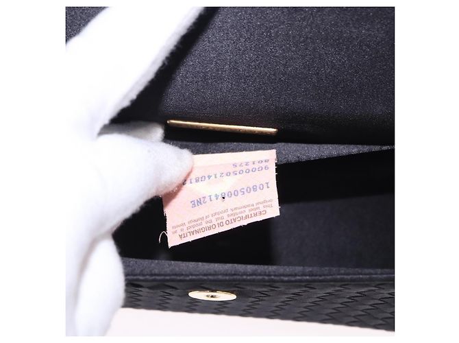 Borsa a mano BOTTEGA VENETA INTRECCIATO Nylon Nero Argento Auth 200527M - vista 11