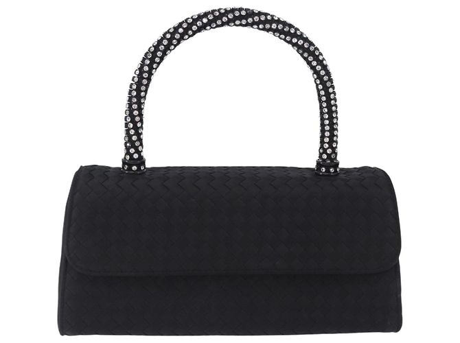 Borsa a mano BOTTEGA VENETA INTRECCIATO Nylon Nero Argento Auth 200527M - vista 13