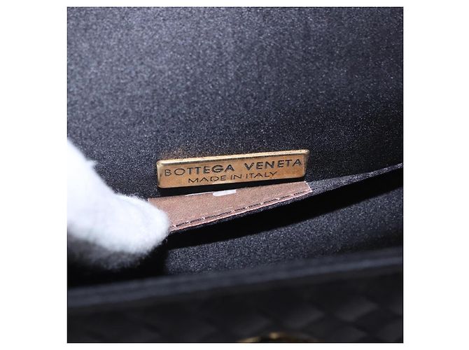 Borsa a mano BOTTEGA VENETA INTRECCIATO Nylon Nero Argento Auth 200527M - vista 18