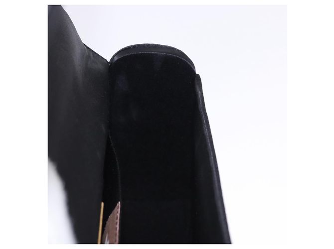 Borsa a mano BOTTEGA VENETA INTRECCIATO Nylon Nero Argento Auth 200527M - vista 19