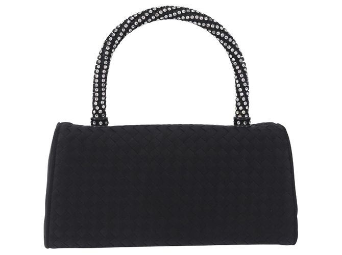 Borsa a mano BOTTEGA VENETA INTRECCIATO Nylon Nero Argento Auth 200527M - vista 2
