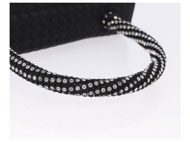 Borsa a mano BOTTEGA VENETA INTRECCIATO Nylon Nero Argento Auth 200527M - vista 7