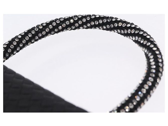 Borsa a mano BOTTEGA VENETA INTRECCIATO Nylon Nero Argento Auth 200527M - vista 8