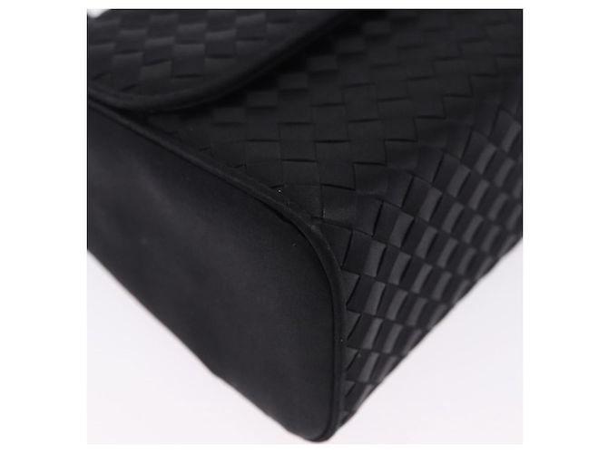 Borsa a mano BOTTEGA VENETA INTRECCIATO Nylon Nero Argento Auth 200527M - vista 9