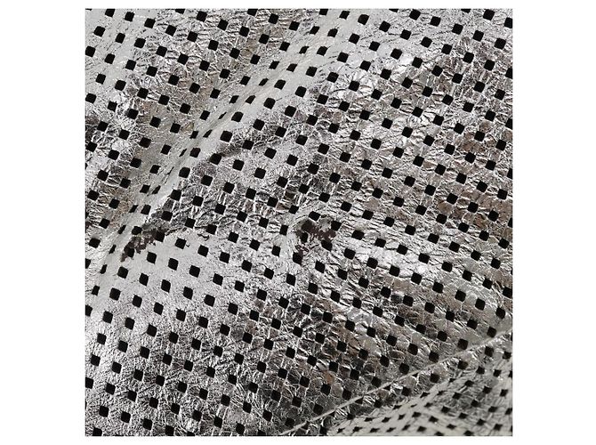 Borsa a tracolla CHANEL COCO Mark Punching in pelle 2way Silver CC Auth 197660 Argento - vista 10