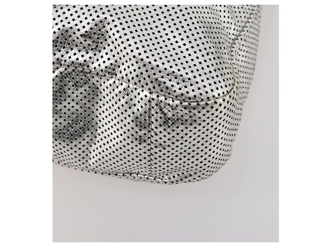 Borsa a tracolla CHANEL COCO Mark Punching in pelle 2way Silver CC Auth 197660 Argento - vista 15