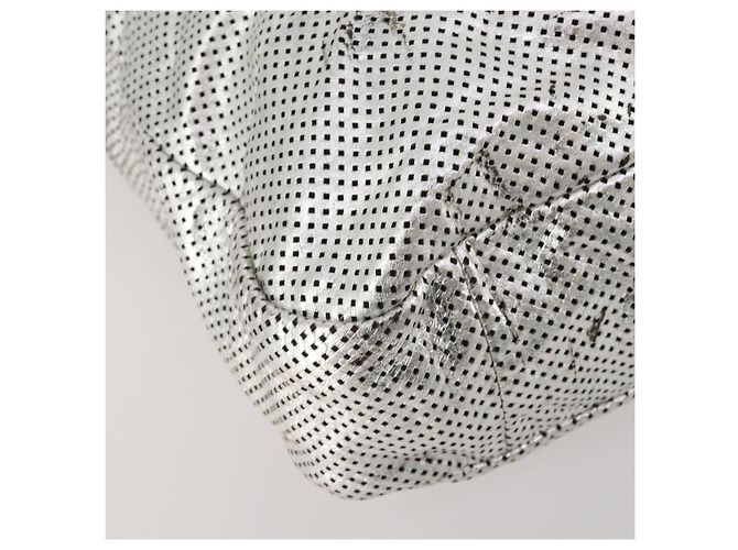 Borsa a tracolla CHANEL COCO Mark Punching in pelle 2way Silver CC Auth 197660 Argento - vista 16
