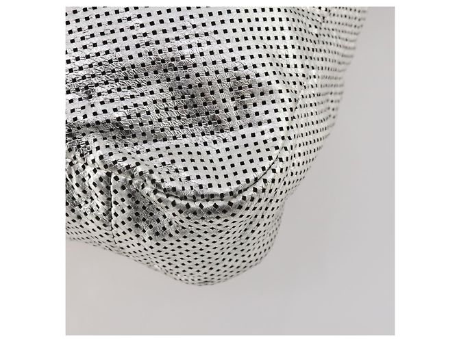 Borsa a tracolla CHANEL COCO Mark Punching in pelle 2way Silver CC Auth 197660 Argento - vista 17