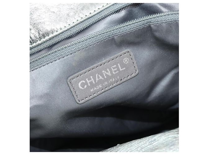 Borsa a tracolla CHANEL COCO Mark Punching in pelle 2way Silver CC Auth 197660 Argento - vista 22