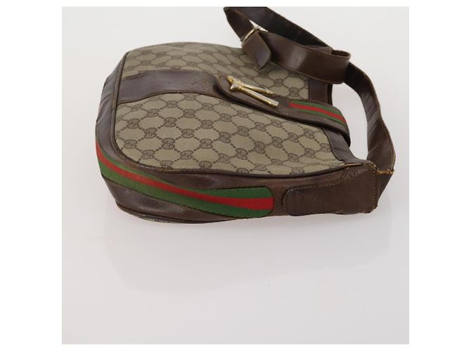 Borsa a Tracolla GUCCI GG Canvas Supreme Sherry Line Beige Brown Auth 202170 Marrone - vista 11