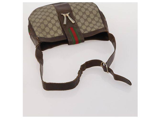 Borsa a Tracolla GUCCI GG Canvas Supreme Sherry Line Beige Brown Auth 202170 Marrone - vista 12
