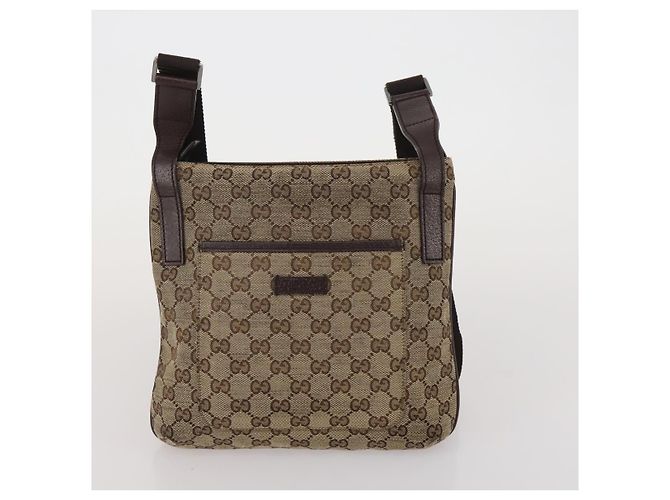 Borsa a Tracolla GUCCI GG Canvas Supreme Sherry Line Beige Brown Auth 202170 Marrone - vista 17