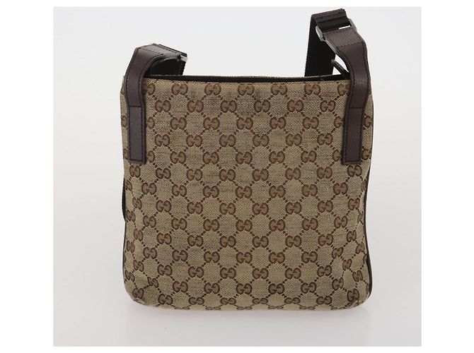 Borsa a Tracolla GUCCI GG Canvas Supreme Sherry Line Beige Brown Auth 202170 Marrone - vista 18