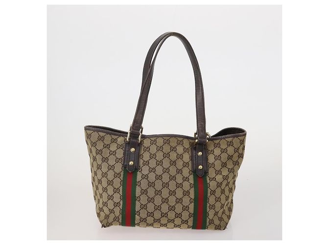 Borsa a Tracolla GUCCI GG Canvas Supreme Sherry Line Beige Brown Auth 202170 Marrone - vista 3