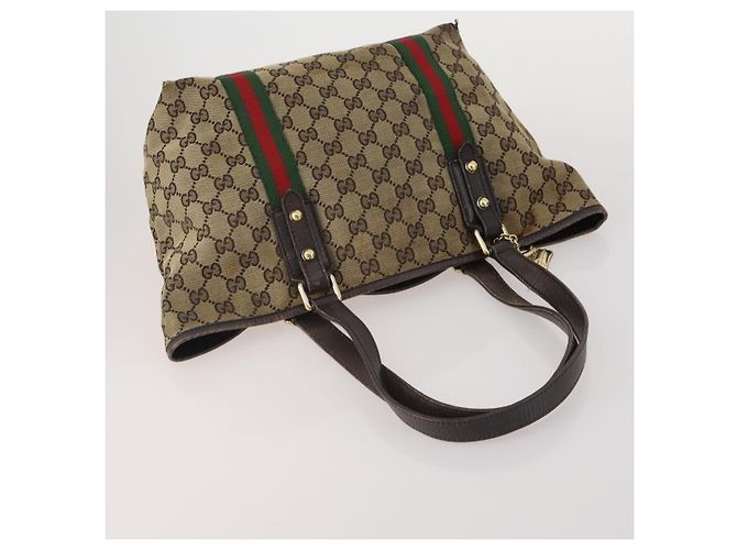 Borsa a Tracolla GUCCI GG Canvas Supreme Sherry Line Beige Brown Auth 202170 Marrone - vista 4
