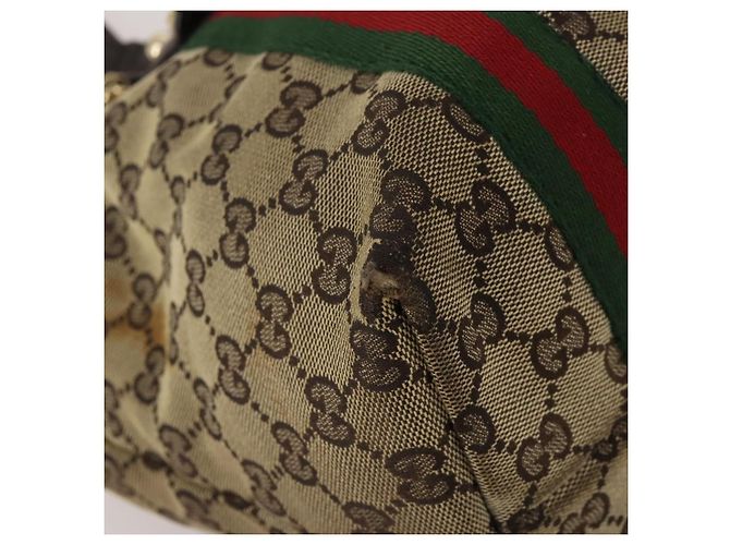 Borsa a Tracolla GUCCI GG Canvas Supreme Sherry Line Beige Brown Auth 202170 Marrone - vista 7