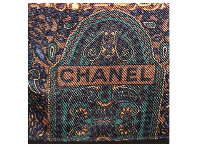 CHANEL Schal aus Seide braun CC Auth 199704M - Ansicht 11