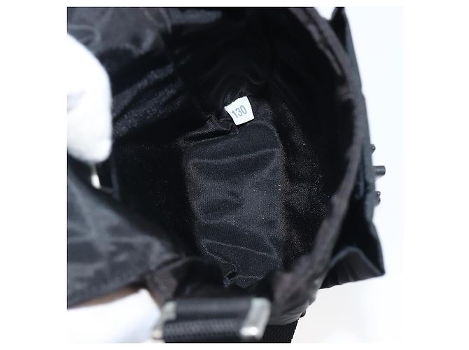PRADA Schultertasche Nylon Schwarz Silber Auth 197869 - Ansicht 11