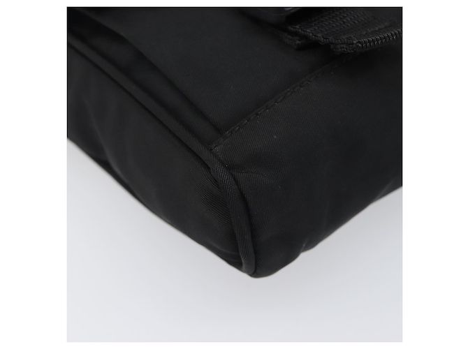 PRADA Schultertasche Nylon Schwarz Silber Auth 197869 - Ansicht 14