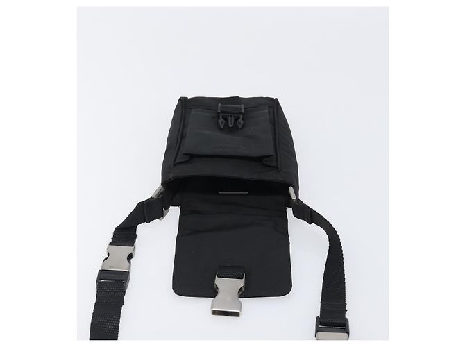 PRADA Schultertasche Nylon Schwarz Silber Auth 197869 - Ansicht 18