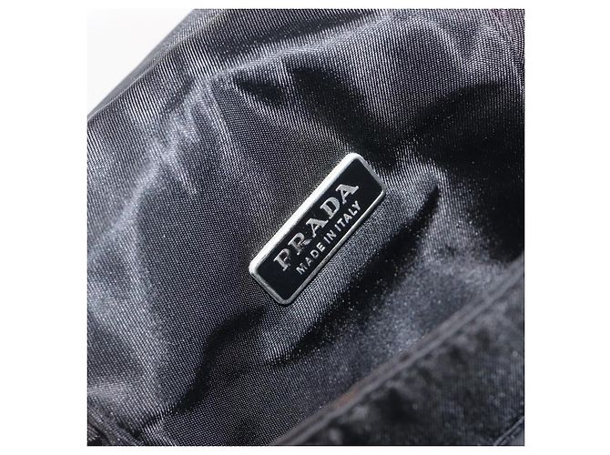PRADA Schultertasche Nylon Schwarz Silber Auth 197869 - Ansicht 19