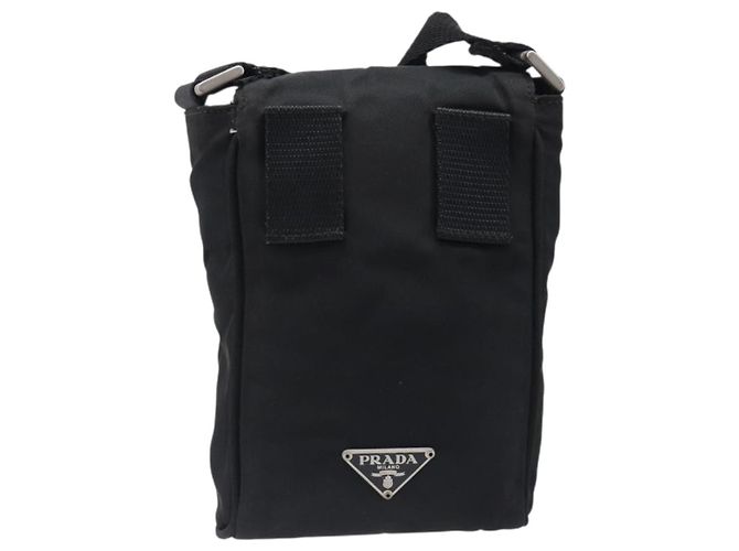 PRADA Schultertasche Nylon Schwarz Silber Auth 197869 - Ansicht 2