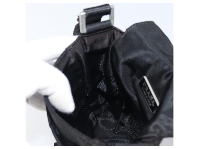 PRADA Schultertasche Nylon Schwarz Silber Auth 197869 - Ansicht 21